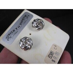 Western Knot Earrings Silver Plated Circle Y of Yokum